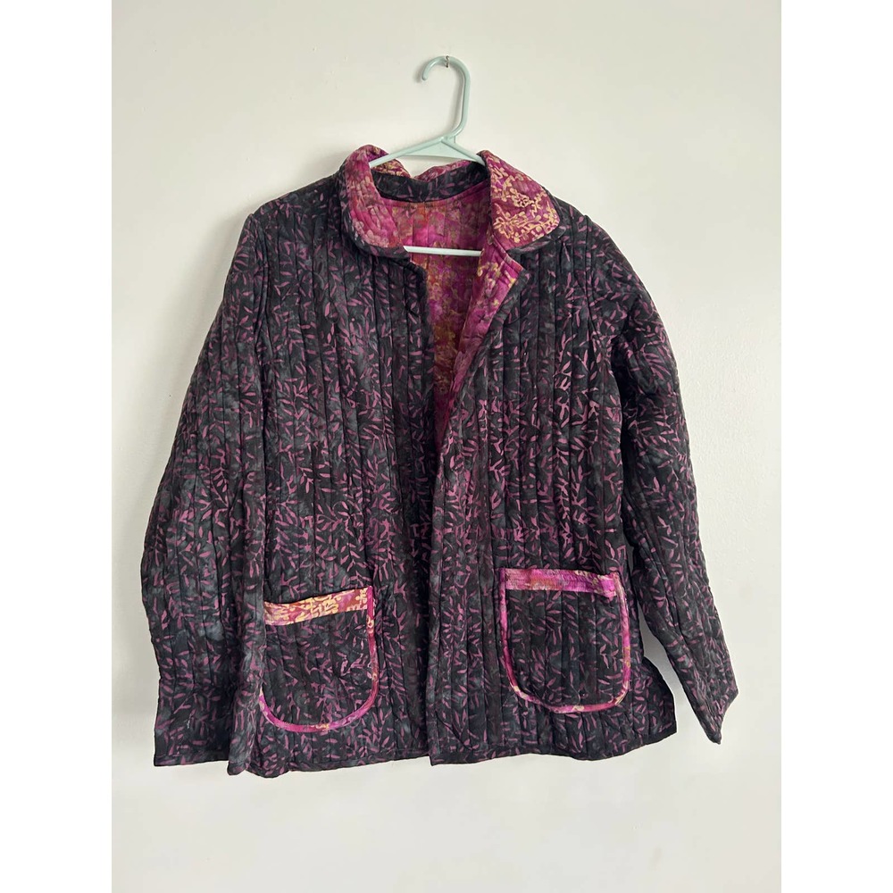 No Brand Reversible Tie Dye Batik Quilted Bobo Artsy Jacket M/L